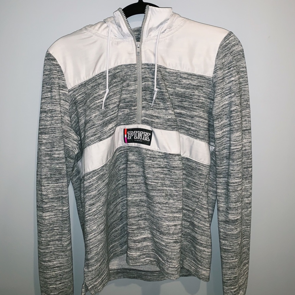 Gray quarter zip hoodie from pink